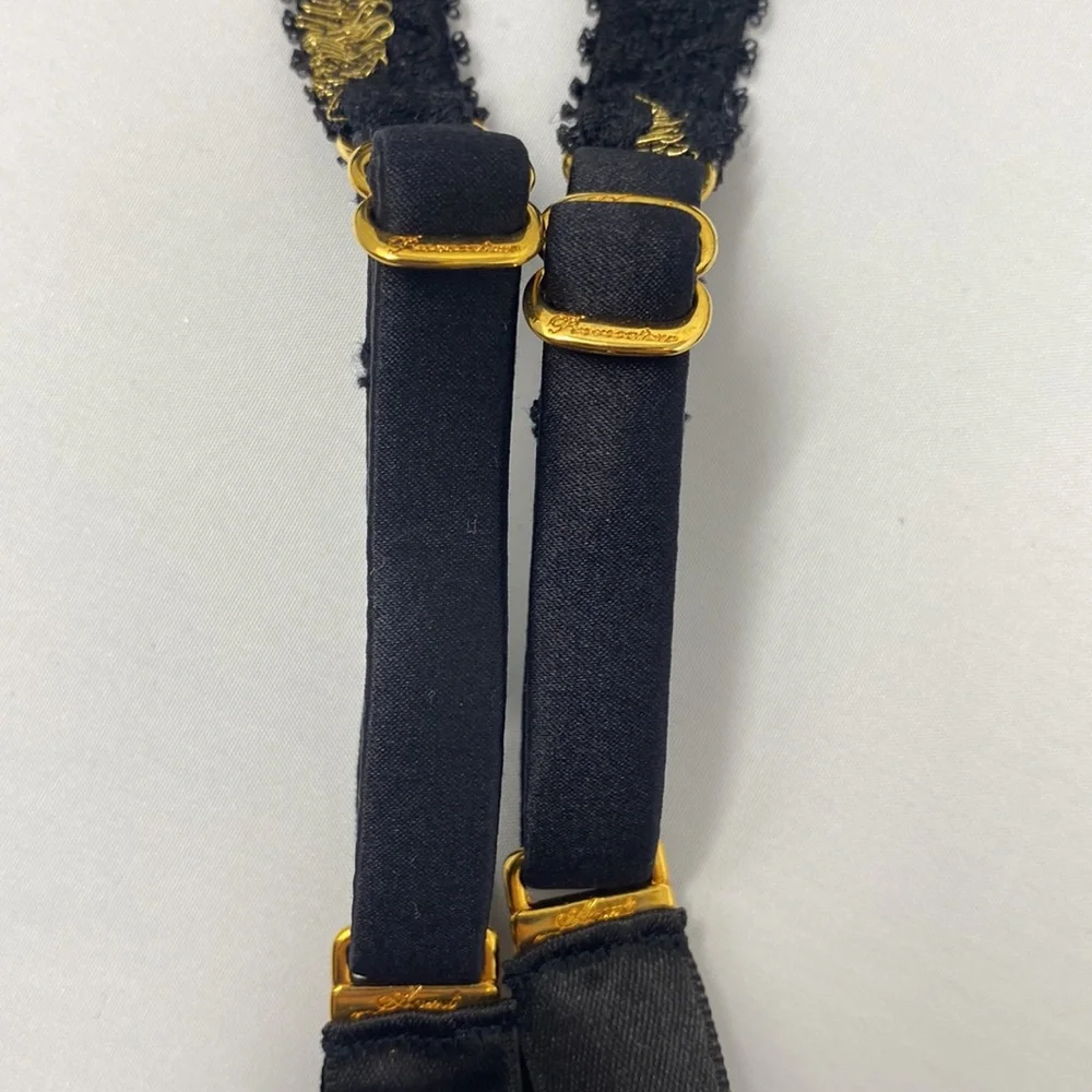 Agent Provocateur Genevieve Black Gold Suspender NWT $250 - Picture 4 of 8